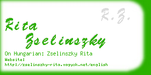 rita zselinszky business card